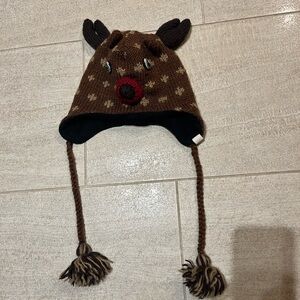 NIRVANA Brown and Black wool Nepal  Hat moose
